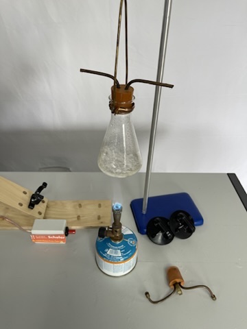Laboratory apparatus arranged for an ABC Science practical demonstration